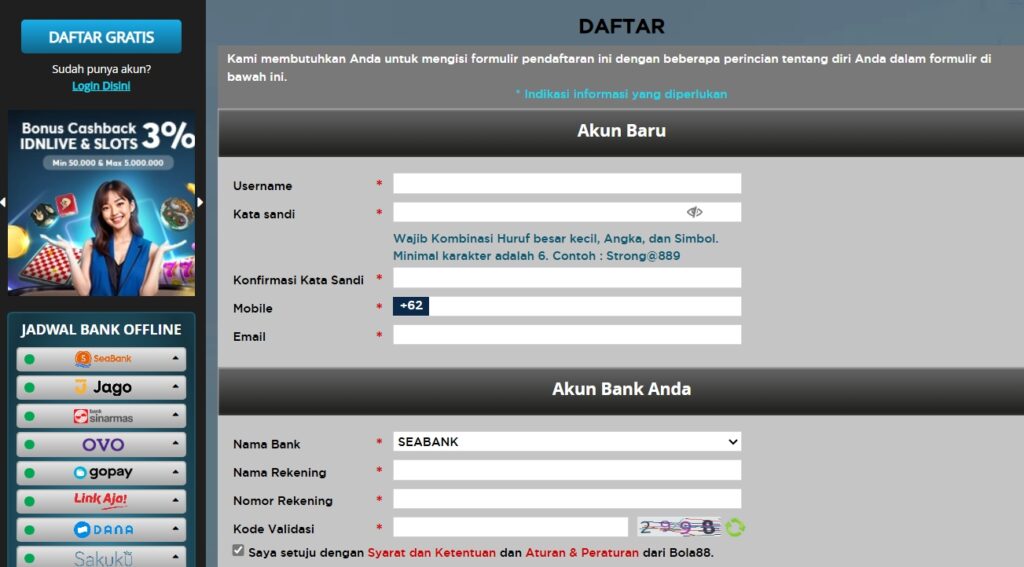 Cara Daftar Bola88