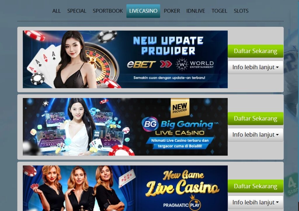 Promo Live Casino Bola88